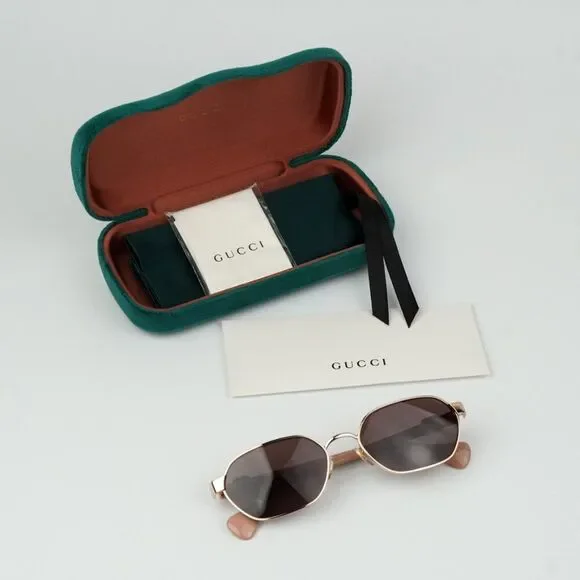 NEW Gucci GG1593S 003 Gold Pink Violet Geometric Unisex Sunglasses GG 1593S - Picture 11 of 12